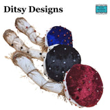 Handmade Blue Velvet Mushroom Keepsake – Beaded Hanging Ornament or Pincushion by Ditsy Designs - Parade Handmade