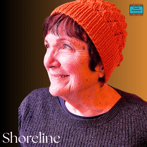 Orange Basket Weave Aran Beanie Hat by Shoreline - Parade Handmade