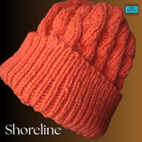 Orange Basket Weave Aran Beanie Hat by Shoreline - Parade Handmade