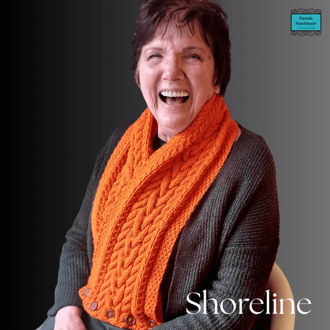 Orange Crossover Infinity Long Aran Scarf - Parade Handmade