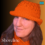 vibrant orange honeycomb aran beanie hat with turn-up - Parade Handmade