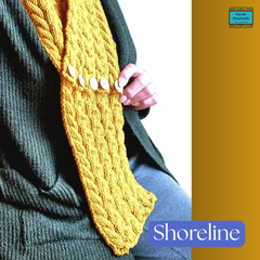 Crossover Cable Aran Scarf in Deep Mustard