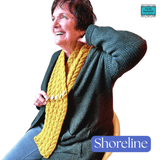 Crossover Cable Aran Scarf in Deep Mustard by Shoreline - Parade Handmade