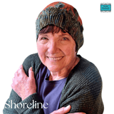 Natural Style Hand Knit Beanie Hat in Rust and Mixed Greens by Shoreline - Parade Handmade