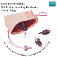 Soft Leather Jewellery Pouch with Velvet Lining
