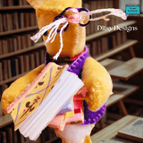Miniature mouse keepsake called Theo the Librarian with a pince-nez and a pile of little books- Ditsy Designs