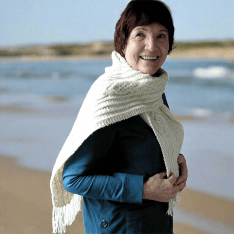 100%Pure new wool hand knitted scarf by Jo's Knits - Parade Handmade