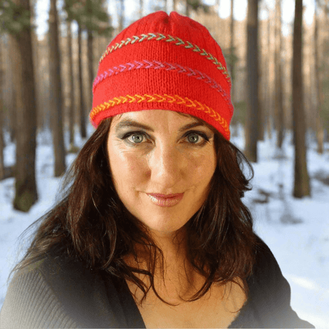 Cute hand crafted beanie in red beanie Jo's Knits - Parade Handmade 