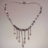 Fringe Gemstone Necklace Set, Pink, Green & Tan, By Lapanda Designs