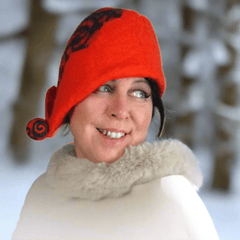 Felt Hat, Pure Wool, Orange/Teal, Lge, Hats by Parade