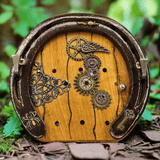 Steampunk Handmade Horseshoe Fairy Door Keyrack with cogs wing Fairy spider and key by Liffey Forge - Parade Handmade