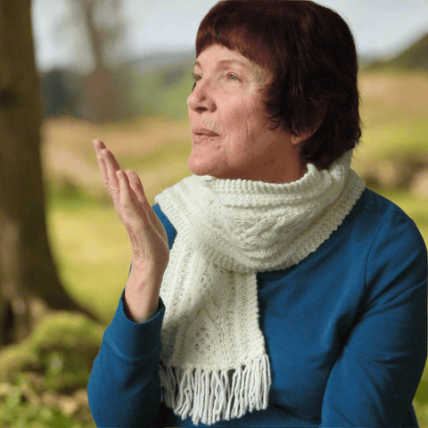 100% Wool, Hand Knitted Aran Scarf, By Jo's Knits