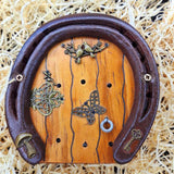 Magical Iron Horseshoe Fairy Door with Doves Butterfly Fairy Mushroom and Key by Liffey Forge - Parade Handmade