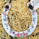 Floral Hedgerow Rose Lucky Horseshoe with Ladybird by Liffey Forge