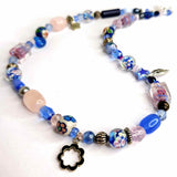 Beaded Floral Boho Jewellery - Necklace in Blue by Lapanda Designs - Parade Handmade
