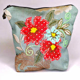 Handmade Embroidered Flat Bottom Pouch With Appliqué Floral Motifs -  Parade Handmade