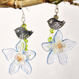 Little Bird Blooming Boho Earrings in Blue by Lapanda Designs - Parade Handmade