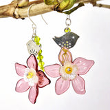 Little Bird Blooming Boho Earrings in Berry Pink by Lapanda Designs - Parade Handmade