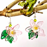 Single Stem Blooming Boho Earrings in Pink by Lapanda Designs - Parade Handmade