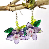 Flower and Bud Blooming Boho Earrings in Purple by Lapanda Designs - Parade Handmade