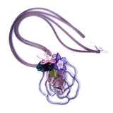 Wild Posie Blooming Boho Pendant in Deep Pink and Purple by Lapanda Designs - Parade Handmade
