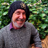 Slouchy Berets for men who love animals and nature details - Black - Butterfly - Parade Handmade 