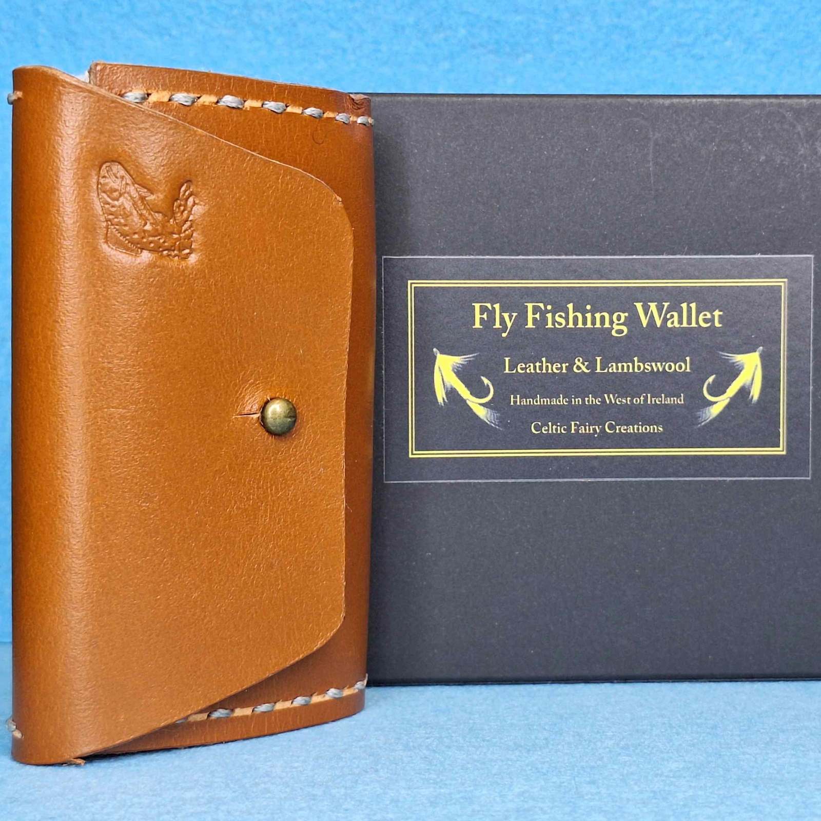 100% Leather and Lambswool Flyfishing Streamer Wallet – Waxed