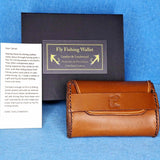 100% Italian Leather and Lambswool Fly Keeper Wallet in Tan with Wax finish, by Celtic Fairy Creations  - Parade Handmade