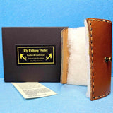 100% Italian Leather and Lambswool Fly Keeper Wallet in Tan with Wax finish, by Celtic Fairy Creations  - Parade Handmade