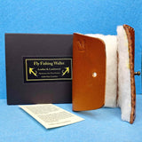 100% Italian Leather and Lambswool Fly Keeper Wallet in Tan with Wax finish, by Celtic Fairy Creations  - Parade Handmade