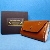 100% Italian Leather and Lambswool Fly Keeper Wallet in Tan with Wax finish, by Celtic Fairy Creations  - Parade Handmade
