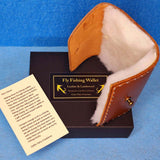 100% Italian Leather and Lambswool Fly Keeper Wallet in Tan with Wax finish, by Celtic Fairy Creations  - Parade Handmade