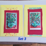 Original Doodle Art Greeting Cards set 3 (Pack of 2) Floral - Parade Handmade