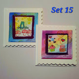 Original Mini Doodle & Stamp Cards (3” x 3”) – Pack of 2