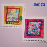 Original Mini Doodle & Stamp Cards (3” x 3”) – Pack of 2