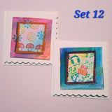 Original Mini Doodle & Stamp Cards (3” x 3”) – Pack of 2