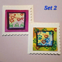 Original Mini Doodle & Stamp Cards (3” x 3”) – Pack of 2