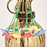 Potted Bloom Flower Earrings with three colourful blooms and crystal detail - Parade Handmade