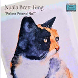 Profile of a Calico Cat printed watercolour art card by Nuala Brett-King - Parade Handmade
