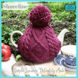 Elevate tea-time with our wine Hand-Knitted 100% Wool Aran Tea Cosies by Shoreline - Parade Handmade