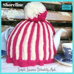 Super cute, striped Tea Cosy with bobble by Shoreline