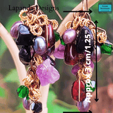 Gemstone Cluster Drop Earrings - Lapanda Designs