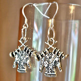 Silver Jumper Being Knitted Charm - metal earrings on Sterling Silver Hooks - Lapanda Designs at Parade Handmade