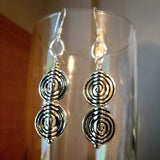 Double silver spiral earrings on Sterling Silver Hooks - Lapanda Designs at Parade Handmade