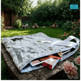 Crushed Grey Velvet Paw Print Bag from Parade in a Garden - Parade Handmade