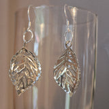 Silver Leaf Cage filled with crystals - metal charm earrings on Sterling Silver Hooks - Lapanda Designs at Parade Handmade