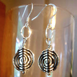  Silver Spiral metal charm earrings on Sterling Silver Hooks - Lapanda Designs at Parade Handmade