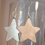 Silver Star Charm metal earrings on Sterling Silver Hooks - Lapanda Designs at Parade Handmade
