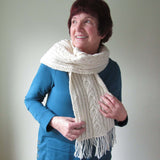 100% Pure Wool, Hand Knitted Aran Scarf, By Jo's Knits - Parade Handmade