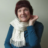 100% Wool, Hand Knitted Aran Scarf, By Jo's Knits - Parade Handmade